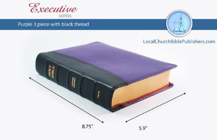 Hand Size Classic Study KJV Bible (Black/Purple, Calfskin Leather, Black Letter)