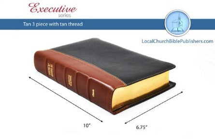Mid Size Classic Study KJV Bible (Tan/Black, 3 Piece Calfskin, Black Letter)