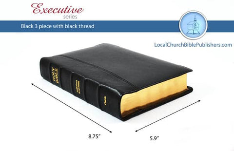 Hand Size Classic Study KJV Bible (Black, 3 Piece Calfskin Leather, Black Letter)