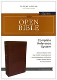 The KJV Open Bible (Brown Genuine Leather, Red Letter)